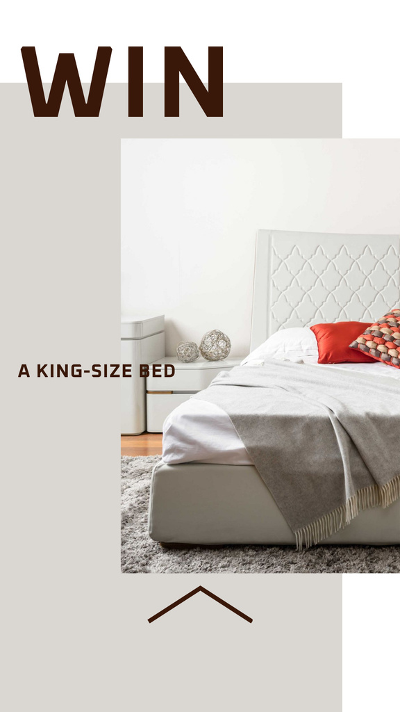 Cozy Bedroom in white colors Instagram Story – шаблон для дизайну
