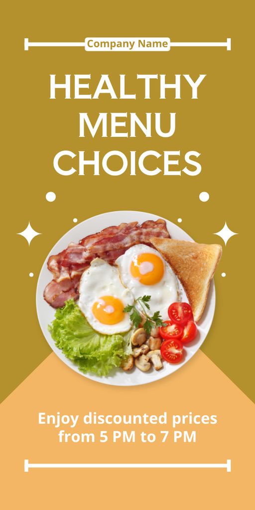 Promo of Healthy Menu in Fast Casual Restaurant Graphic – шаблон для дизайну
