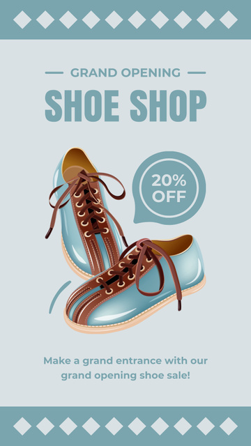 Grand Opening Shoe Shop With Discount Instagram Story Design Template