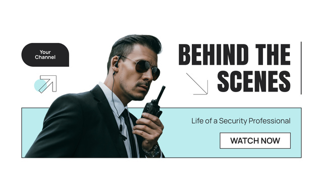 Behind the Scenes of Security Company Youtube Thumbnail – шаблон для дизайну