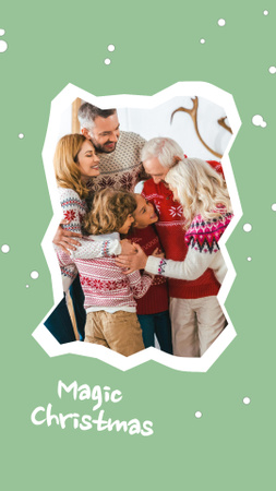 Family celebrating Christmas Instagram Video Story Modelo de Design