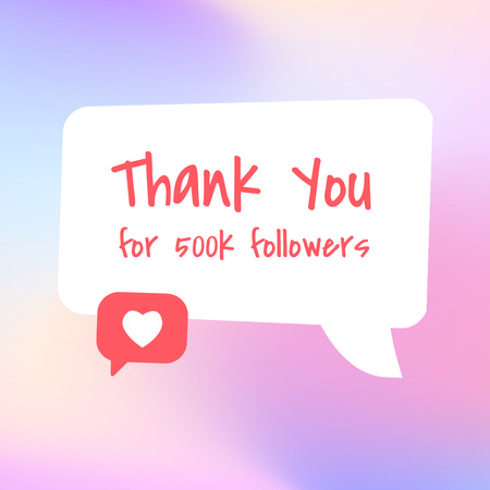 Thank You Message to Followers on Pink Gradient Instagram Design Template