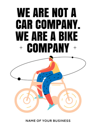 Designvorlage Slogan der Fahrradfirma mit Frau auf dem Fahrrad für Poster US