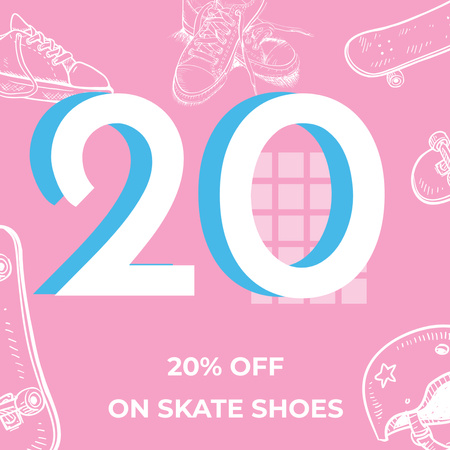 Szablon projektu Skate Shoes sale in pink Instagram AD
