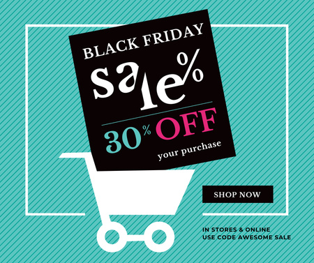 Black Friday Sale Shopping cart Facebook tervezősablon