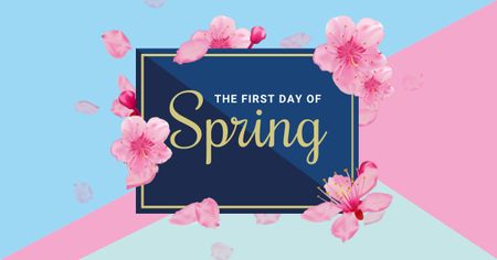Platilla de diseño Frame with Spring cherry blossom Facebook AD