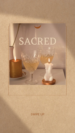 Astrology Inspiration with Wine Glasses and Candles Instagram Story Šablona návrhu