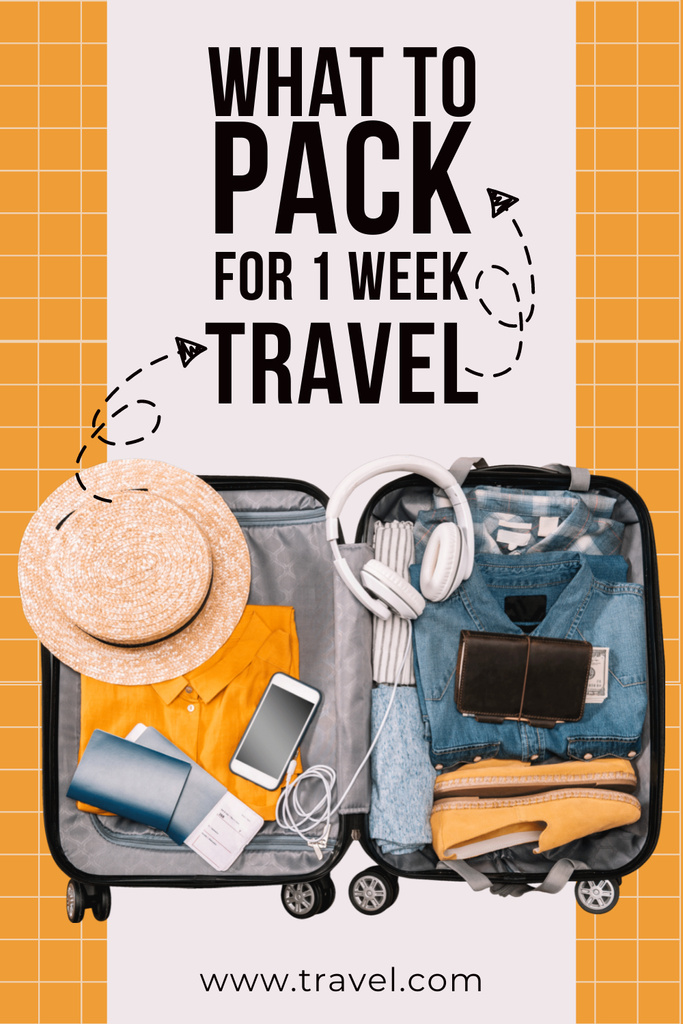 Szablon projektu Packing Hacks for Travelling Pinterest