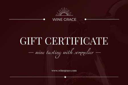 Wine Tasting Offer with Sommelier Gift Certificate Design Template