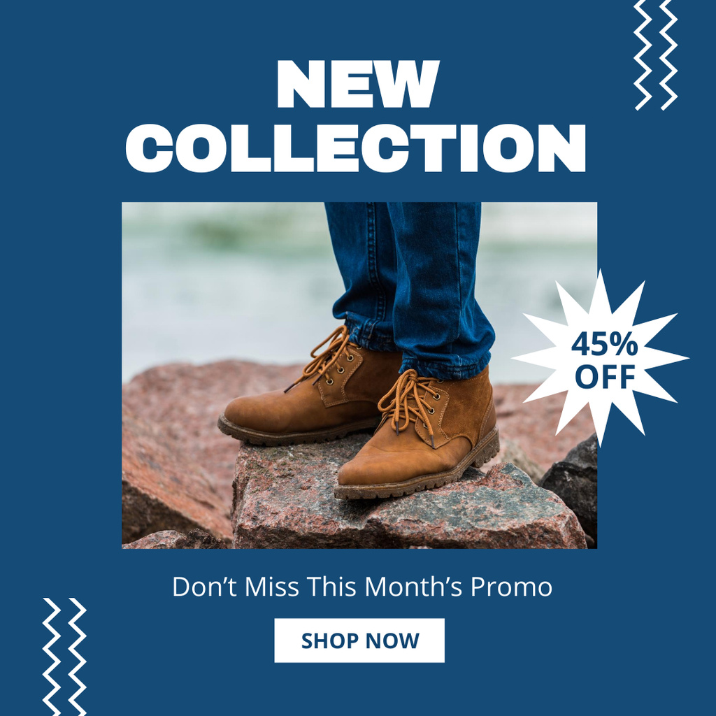 Fashion Store Ad with New Stylish Shoes Instagram Design Template
