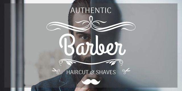 Advertisement for Barbershop Twitterデザインテンプレート