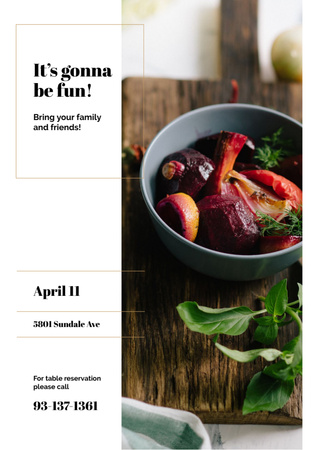 Restaurant Promotion Red Vegetables Dish Flyer A5 Design Template