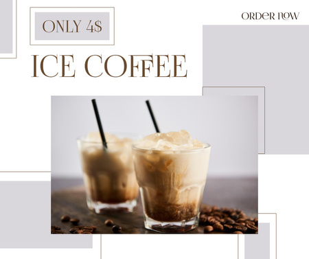 Ontwerpsjabloon van Facebook van Coffee Drink with Ice