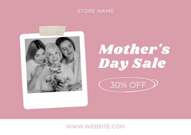 Mother's Day Sale with Discount Card Design Template