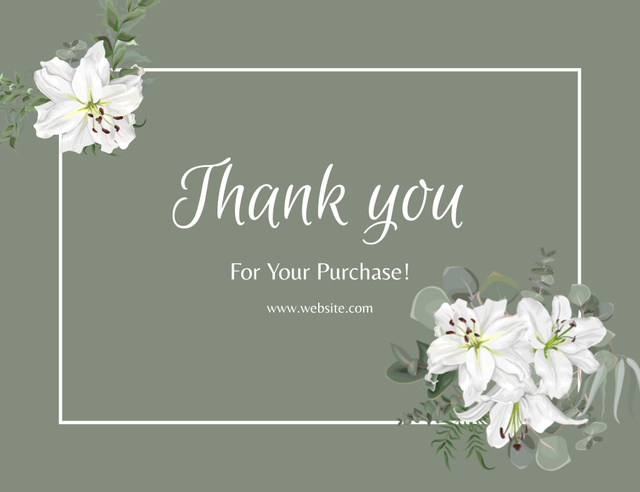 Minimalist Layout of Thank You Message Thank You Card 5.5x4in Horizontal Design Template