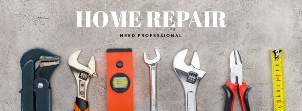 Home Repair Need Professional Worker TB Facebook cover Šablona návrhu