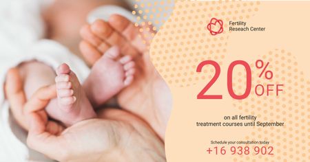 Baby Feet in Parents' Hands Facebook AD Design Template