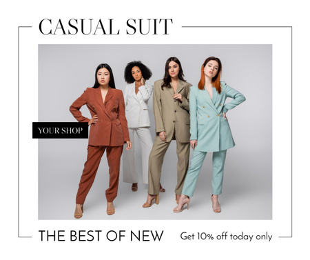 Casual Suit Sale Offer Facebook Design Template