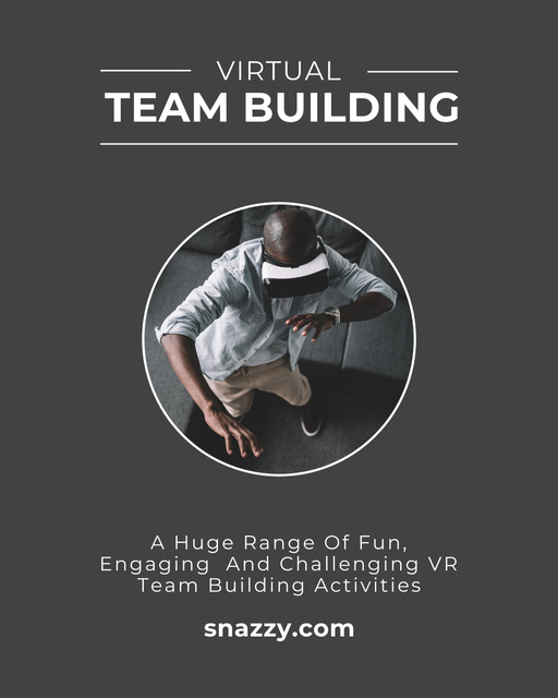Virtual Team Building on Grey Poster 16x20in Design Template