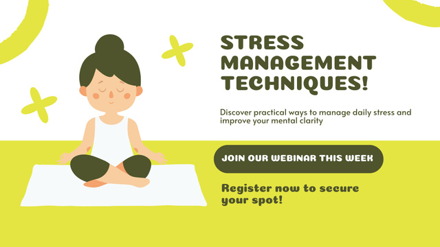 Webinar Topic about Stress Management Techniques FB event cover Design Template