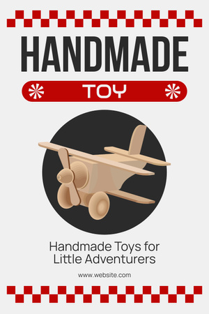 Handmade Toy Advertising with Small Airplane Pinterest Design Template