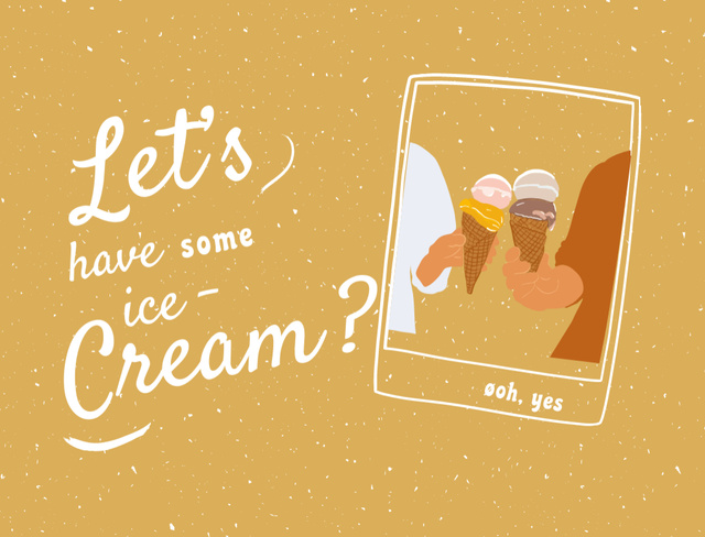 Holding Delicious Ice Cream In Yellow Postcard 4.2x5.5in Modelo de Design
