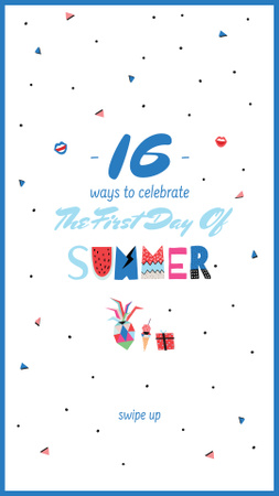 First Day of Summer Bright Greeting Instagram Story Design Template