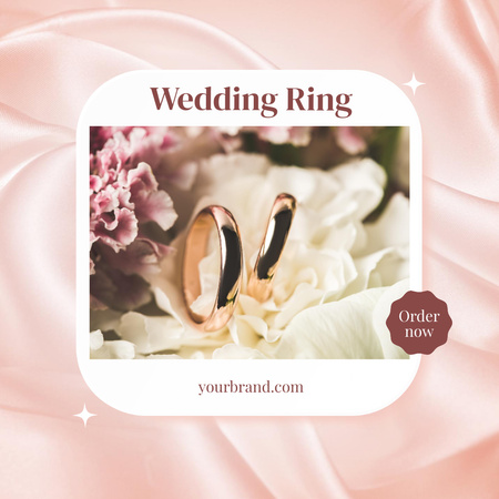 Návrh na objednání zlatých snubních prstenů Instagram AD Šablona návrhu