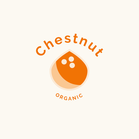 Farm Products Shop Ad with Chestnut Logo Design Template