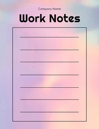 Simple Work Planner in Pastel Gradient Notepad 107x139mm Design Template