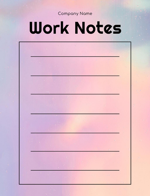 Simple Work Planner in Pastel Gradient Notepad 107x139mm – шаблон для дизайну