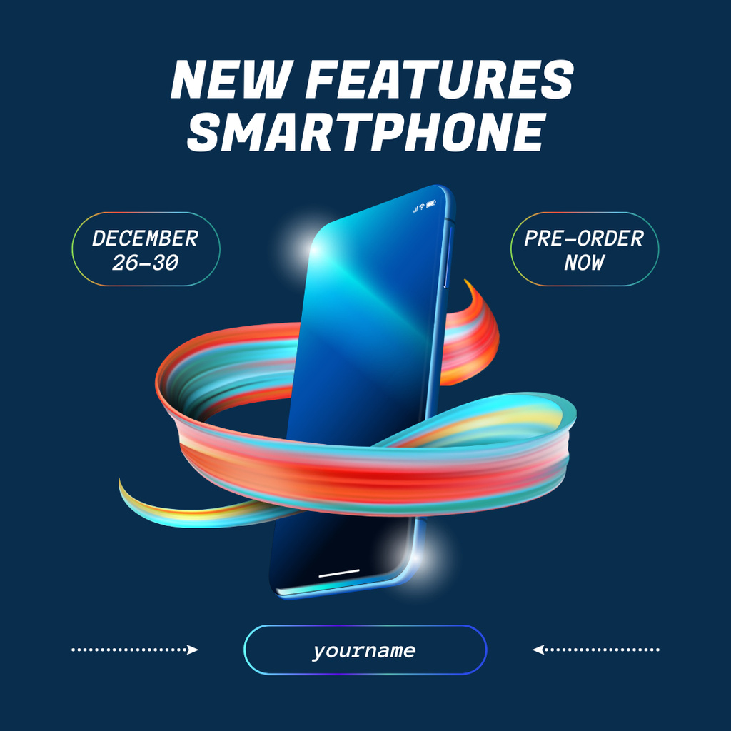 New Future Smartphone Pre-Order Announcement Instagram AD Tasarım Şablonu