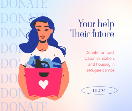 Donation Motivation during War in Ukraine Facebook Design Template