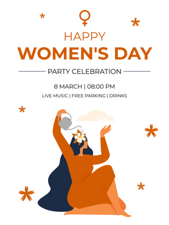 Juhlajuhlailmoitus naistenpäivänä Poster US Design Template