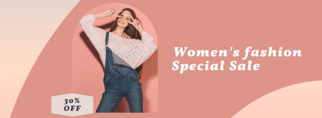 Ontwerpsjabloon van Facebook cover van Special Sale of Female Clothes