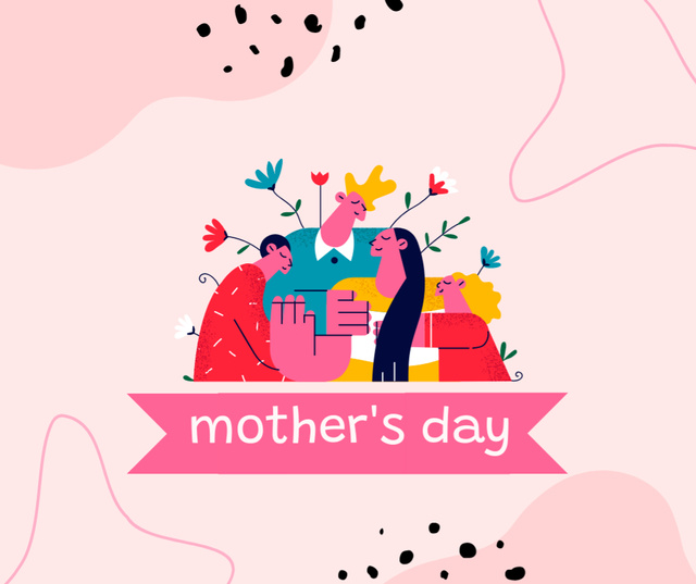 Designvorlage Mother's Day with Family für Facebook