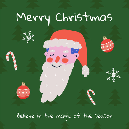 Ontwerpsjabloon van Instagram van Cute Christmas Holiday Greeting