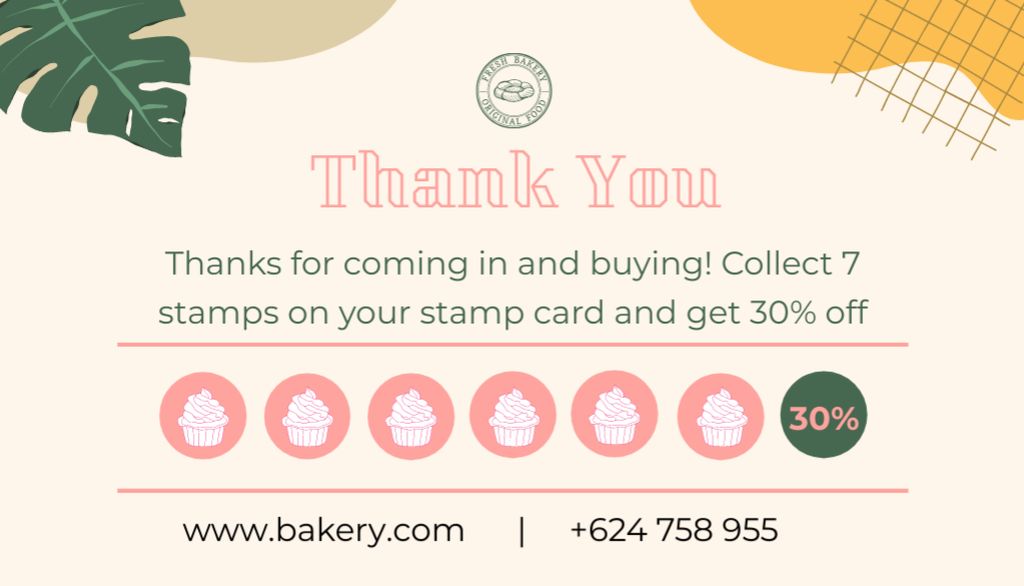 Bakery and Bread Store Loyalty Business Card US Design Template
