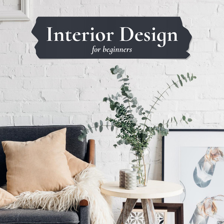 Designvorlage Interior Design Courses Ad für Instagram