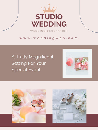 Modèle de visuel Wedding Decoration studio - Poster US