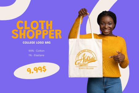 Ontwerpsjabloon van Label van College Apparel and Merchandise