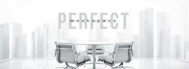 Perfect Workplace with Light Office View Facebook coverデザインテンプレート