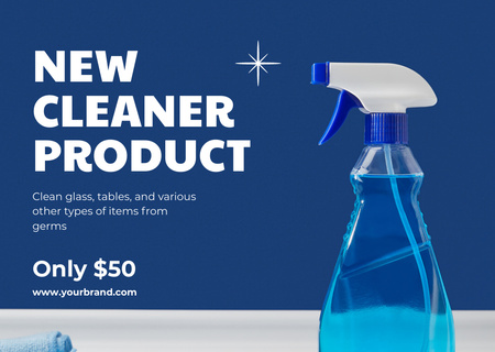 Cleaner Detergent Promotion For Various Surfaces Flyer A6 Horizontal Design Template