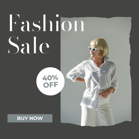 Fashion Ad with Stylish Woman in Sunglasses Instagram Design Template