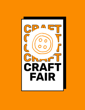 Ontwerpsjabloon van T-Shirt van Craft Fair-aankondiging in oranje