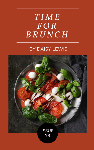 Designvorlage Appetizing Dish with Tomatoes for Brunch für Book Cover