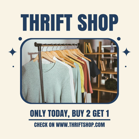 Clothes sale in thrift shop Instagram AD Design Template