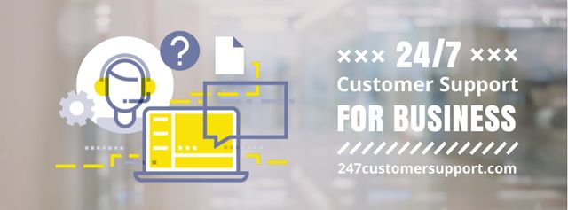 Laptop business icon Facebook Video cover Design Template