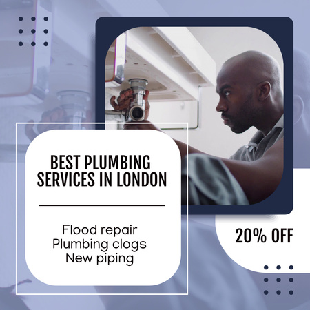 Discount for Professional Plumbing Services Animated Post Modelo de Design