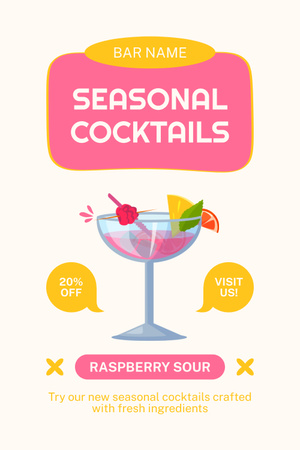 Platilla de diseño Introducing Seasonal Raspberry Cocktails Pinterest